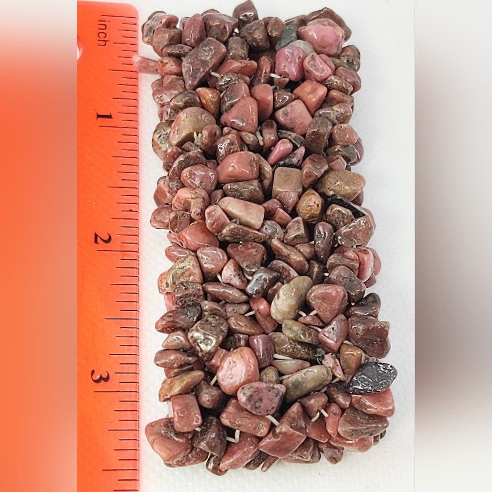 Rhodonite Chip Stretch Bangle - image 5